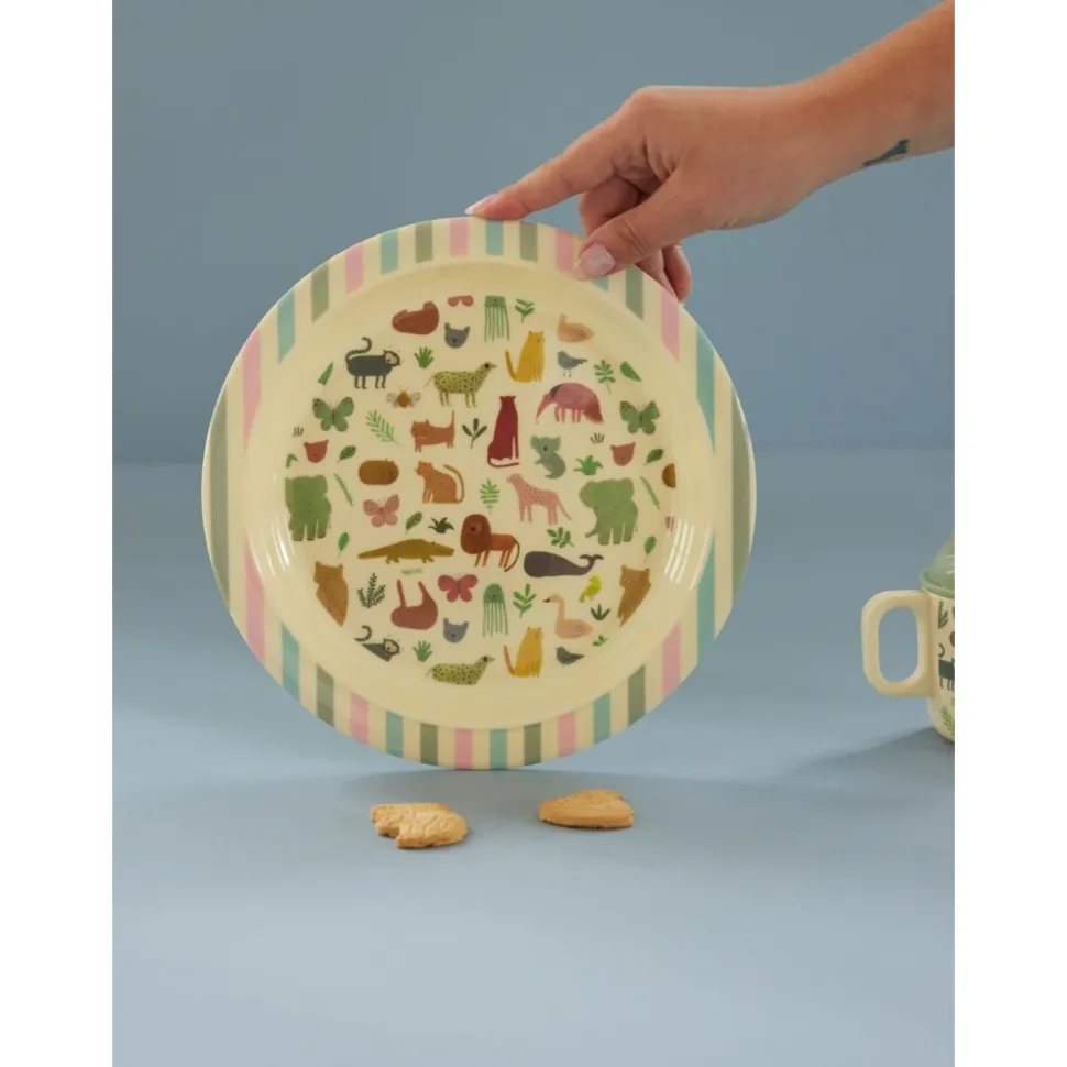 RICE Melamin Kinderteller Sweet Jungle Print