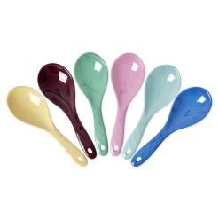 RICE Melamin Salatlöffel Show Your True Colors Einfarbig 6er-Set