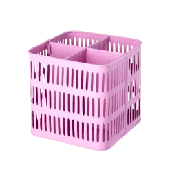 RICE Metall Korb quadratisch pink