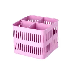 RICE Metall Korb quadratisch pink