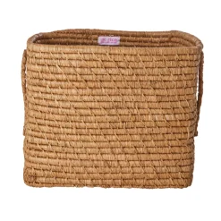RICE Quadratischer Raffia Aufbewahrungskorb