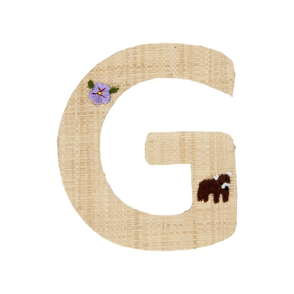 RICE Raffia Buchstaben Sticker