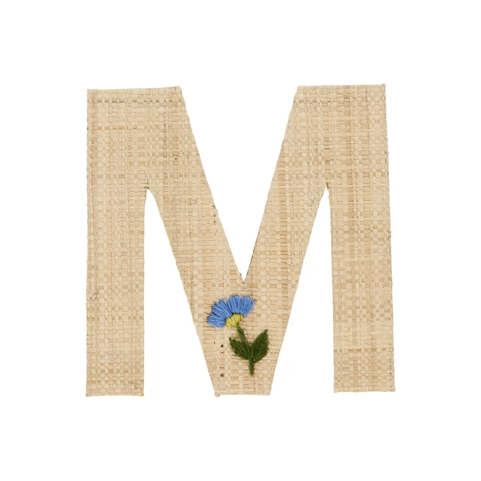 RICE Raffia Buchstaben Sticker