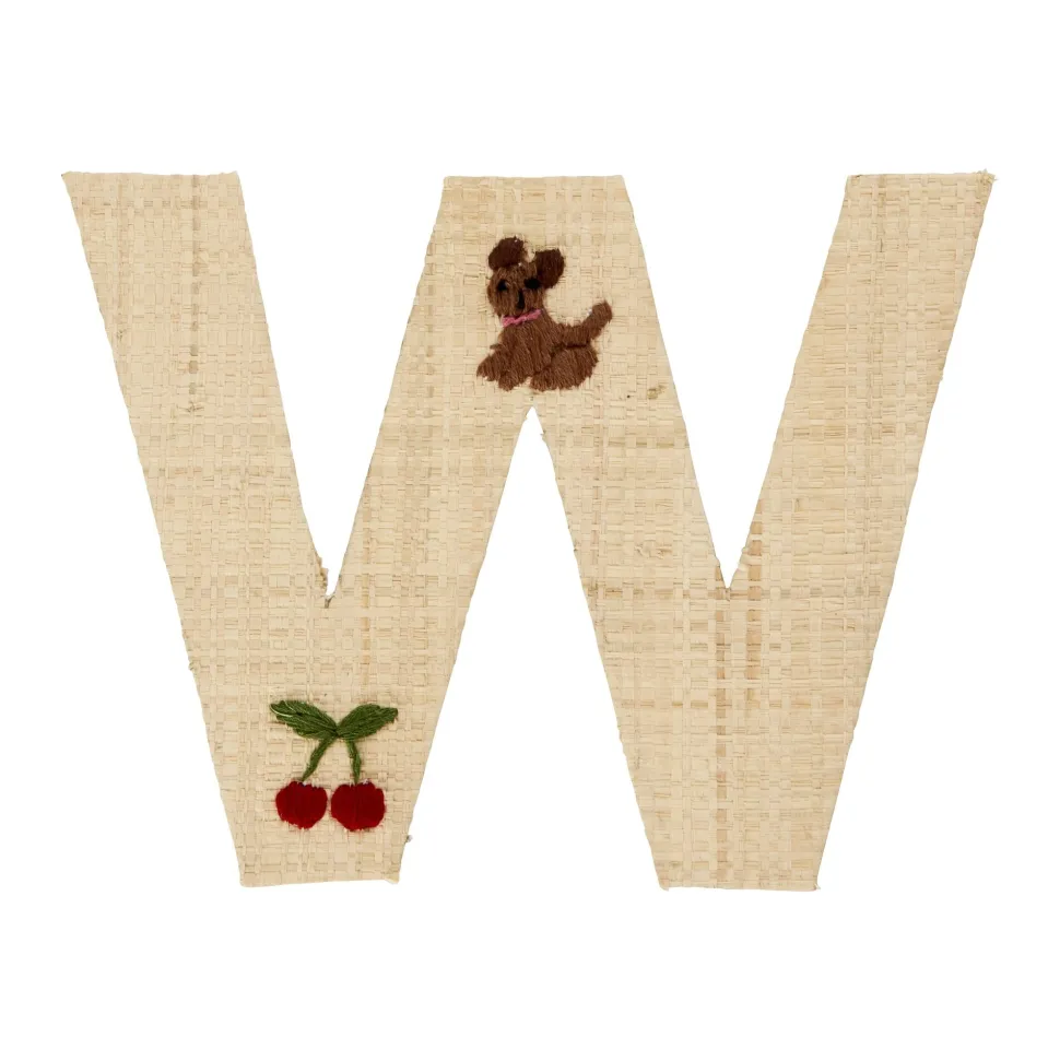 RICE Raffia Buchstaben Sticker