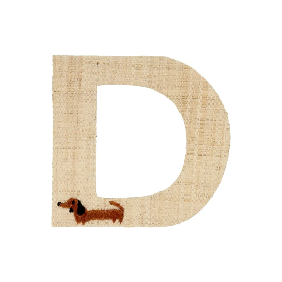 RICE Raffia Buchstaben Sticker