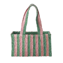 RICE Raffia Shoppingtasche Streifen