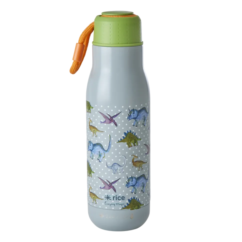 RICE Rostfreie Stahl Flasche New Dino Print