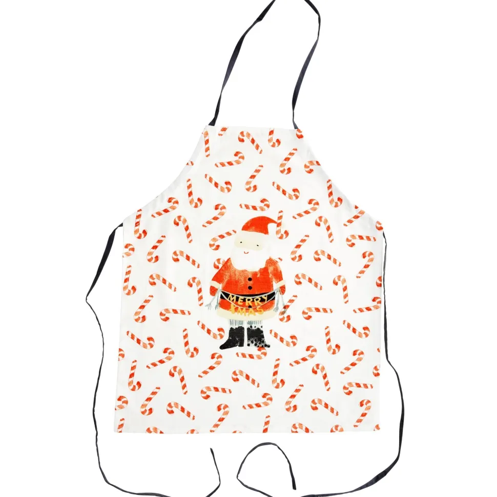 RICE Schürze Santa and Candy Cane aus Baumwolle