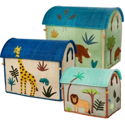 RICE Spielzeug Aufbewahrungskörbe Jungle Animals