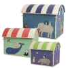 RICE Spielzeugkörbe Aufbewahrung Zootiere 3er Set