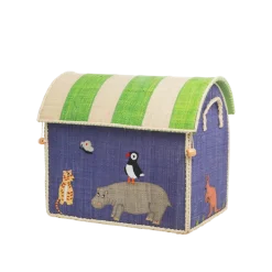 RICE Spielzeugkörbe Aufbewahrung Zootiere 3er Set