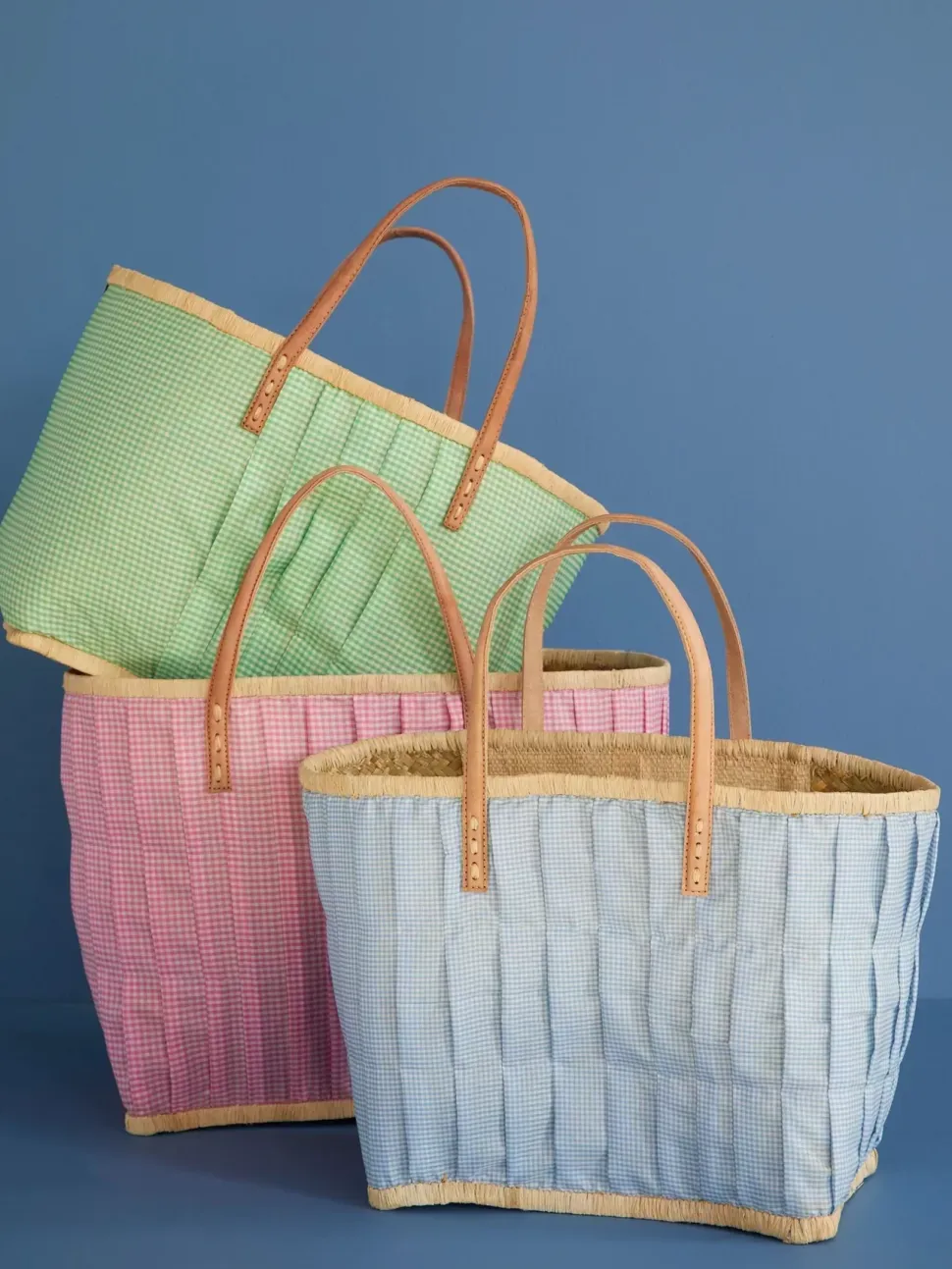 RICE Tasche aus Bast mit Henkel