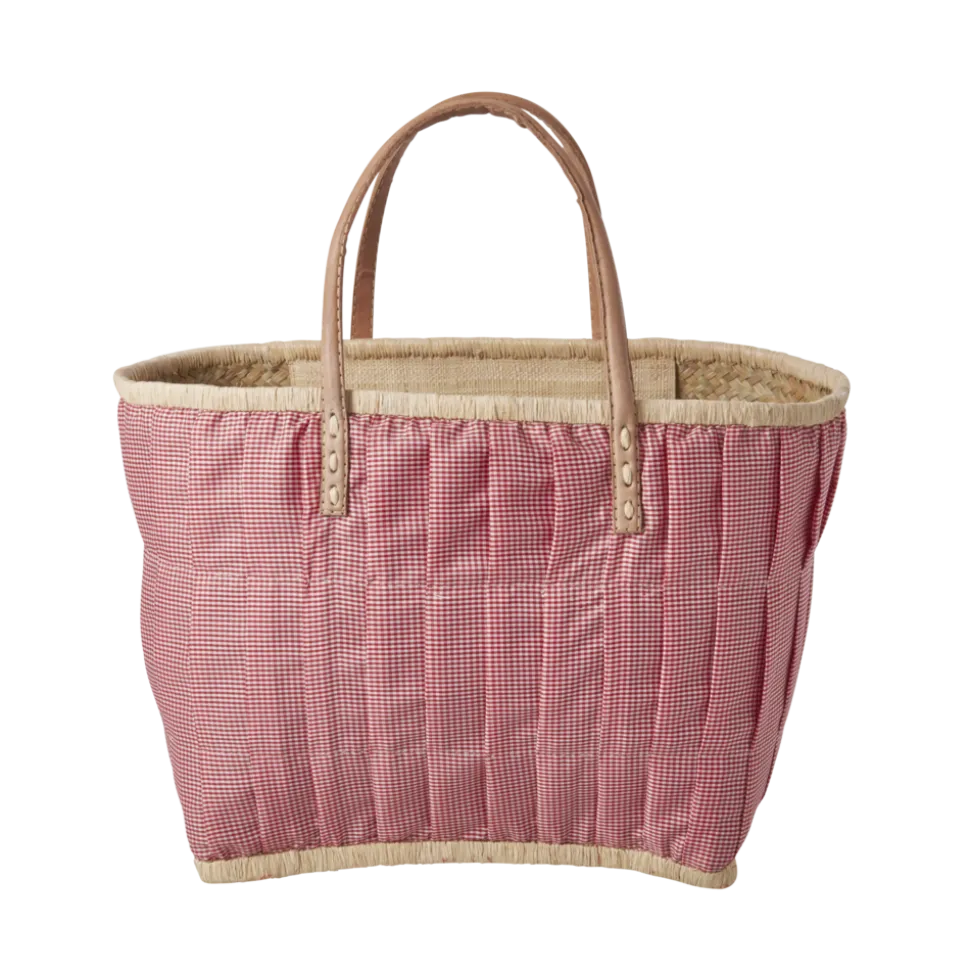 RICE Tasche aus Bast mit Henkel