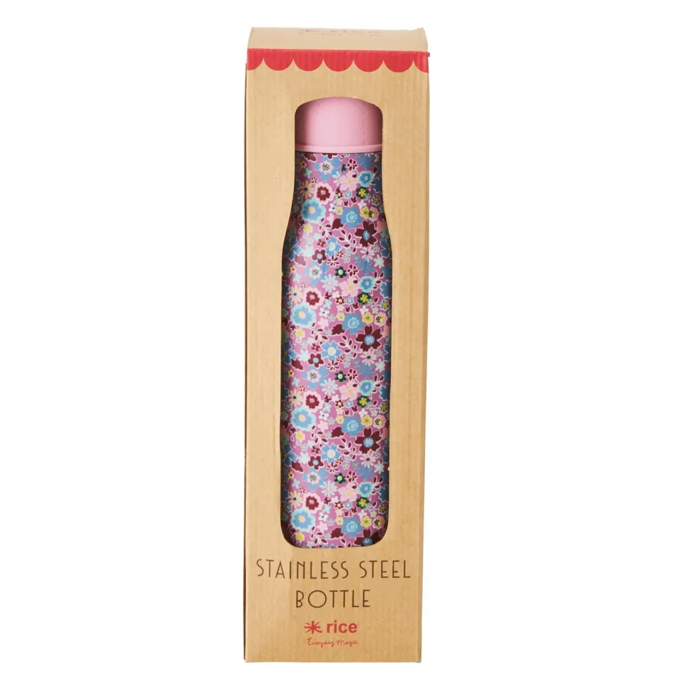 RICE Thermosflasche Fall Floral aus rostfreiem Stahl