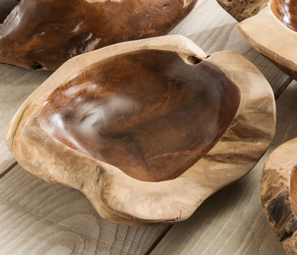 skandeko Naturgewachsene Teakschale
